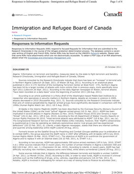 Immigration and Refugee Board of Canada Page 1 of 4