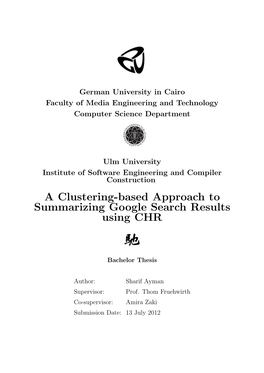 A Clustering-Based Approach to Summarizing Google Search Results Using CHR