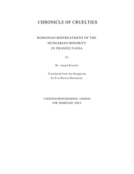 Chronicle of Cruelties