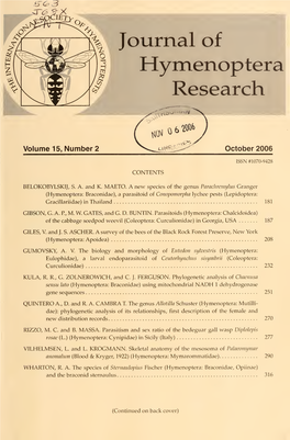 Journal of Hymenoptera Research