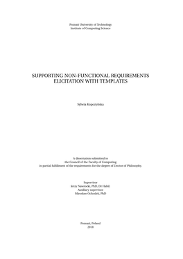 Supporting Non-Functional Requirements Elicitation with Templates