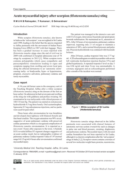 Acute Myocardial Injury After Scorpion (Hottentotta Tamulus) Sting