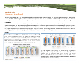 District Profile Pithoragarh, Uttarakhand