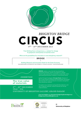 Brighton Bridge Circus 9Th ! 10Th December 2013