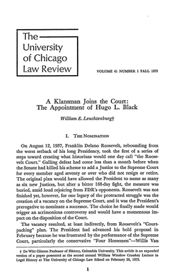 The Appointment of Hugo L. Black