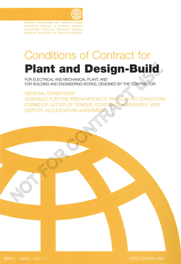 FIDIC Plant and Design-Build Contract 1St Edition 1999