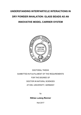 Understanding Interparticle Interactions in Dry Powder Inhalation: Glass Beads As an Innovative Model Carrier System