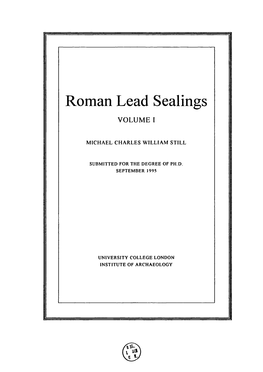 Roman Lead Sealings