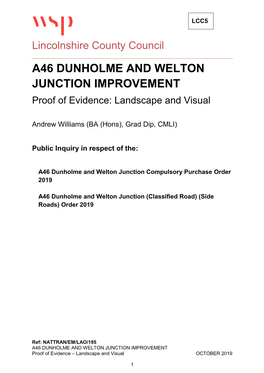 A46 DUNHOLME and WELTON JUNCTION IMPROVEMENT Proof of Evidence: Landscape and Visual