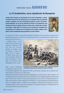 Le 13 Vendémiaire, Sacre Républicain De Bonaparte