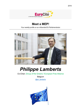 Philippe Lamberts Co-Chair, Group of the Greens / European Free Alliance Belgium @Ph Lamberts
