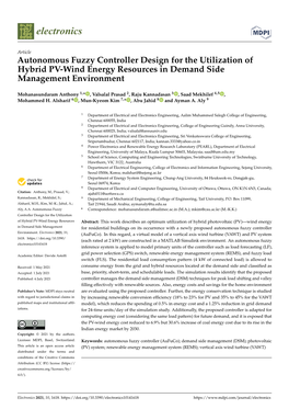 Autonomous Fuzzy Controller Design for the Utilization of Hybrid PV-Wind Energy Resources in Demand Side Management Environment