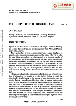 Biology of the Bruchidae +6178
