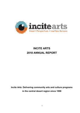 Incite Arts 2018 Annual Report