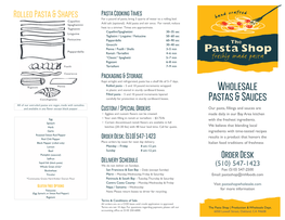 Wholesale Pastas & Sauces