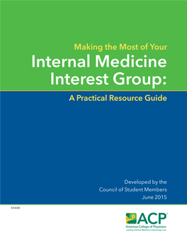 Internal Medicine Interest Group Resource Guide
