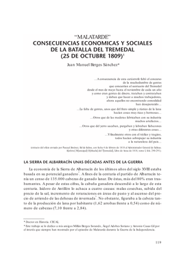 Consecuencias Economicas Y Sociales De La Batalla Del Tremedal (25 De Octubre 1809)1