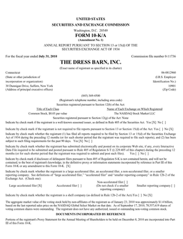 THE DRESS BARN, INC. (Exact Name of Registrant As Specified in Its Charter) Connecticut 06-0812960 (State Or Other Jurisdiction of (I.R.S