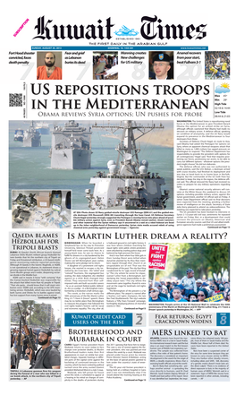 US Repositions Troops in the Mediterranean