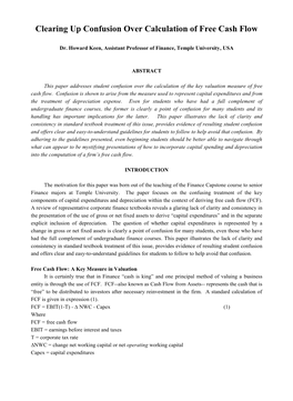 Clearing up Confusion Over Calculation of Free Cash Flow