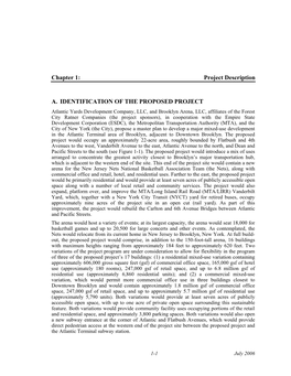 Chapter 1: Project Description A. IDENTIFICATION of THE