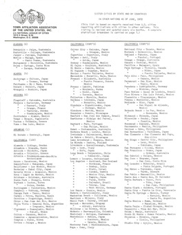 TOWN AFFILIATION ASSOCIATION Reporting Affiliations with Cities in Other Nations