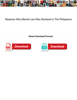 Reasons Why Martial Law Was Declared in the Philippines