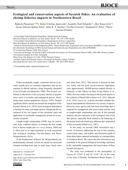 Ecological and Conservation Aspects of Bycatch Fishes: an Evaluation of Shrimp Fisheries Impacts in Northeastern Brazil