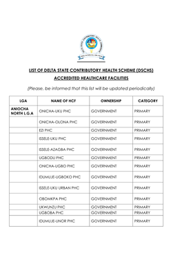 Accredited Healthcare Facilities