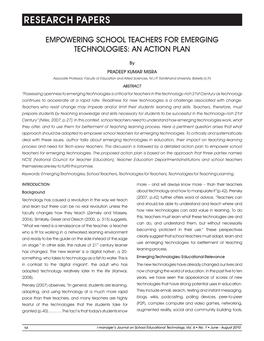 Empowering School Teachers for Emerging Technologies: an Action Plan