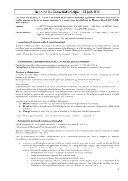 Réunion Du Conseil Municipal – 15 Septembre 2005