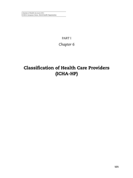 Classification of Health Care Providers (ICHA-HP)