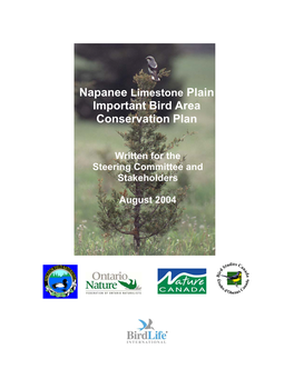 Napanee Limestone Plain Important Bird Area Conservation Plan