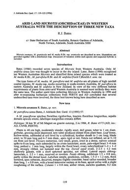 Arid Land Microtis (Orchidaceae) in Western Australia with the Description of Three New Taxa