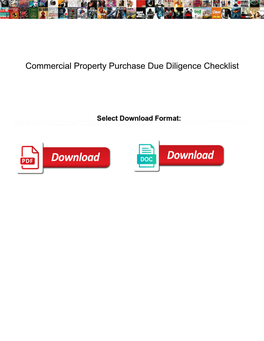 Commercial Property Purchase Due Diligence Checklist