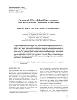 Chemometric Differentiation of Dipterocarpaceae Wood Species Based on Colorimetric Measurements