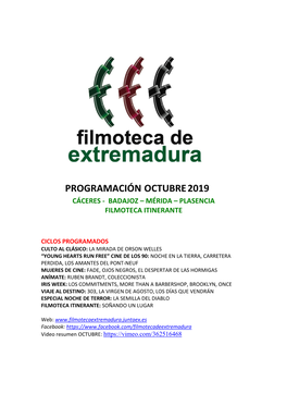 Programación Octubre2019