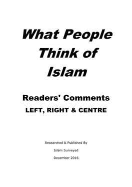 What People Think of Islam