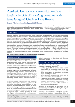 Aesthetic Enhancement Around Immediate Implant by Soft Tissue Augmentation with Free Gingival Graft: a Case Report Swapnil P