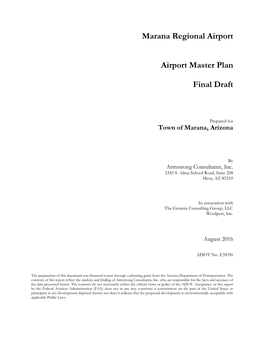 Marana Regional Airport Airport Master Plan Final Draft