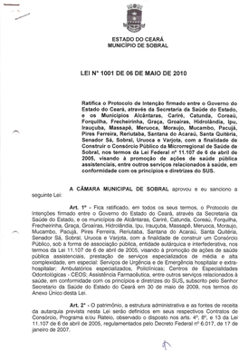 ESTADO DO CEARA Municipio DE SOBRAL Ratifica 0 Protocolo De