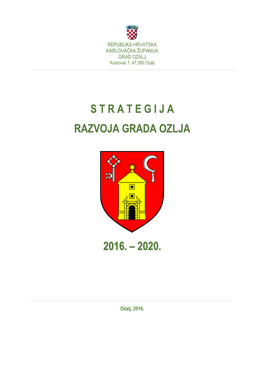 Strategija Razvoja Grada Ozlja 2016. – 2020