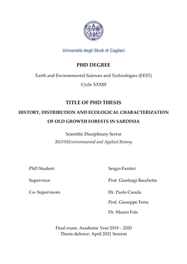 Phd Degree Title of Phd Thesis