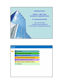 Session 1 – Main Theme Introduction to Application Servers