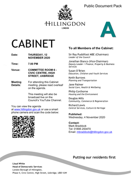 (Public Pack)Agenda Document for CABINET, 12/11/2020 19:00