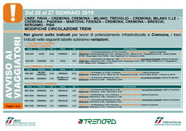 Dal 26 Al 27 GENNAIO 2019