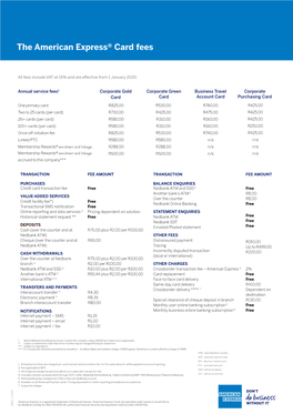 The American Express® Card Fees