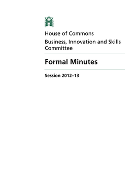 Formal Minutes