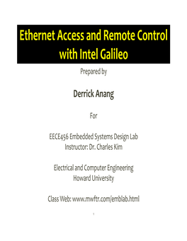 Ethernet Access and Remote Control with Intel Galileo Prepared By