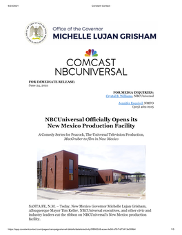 Nbcuniversal Officially Opens Its New Mexico Production Facility